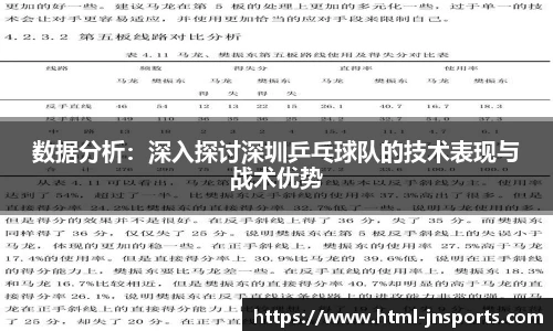 数据分析：深入探讨深圳乒乓球队的技术表现与战术优势